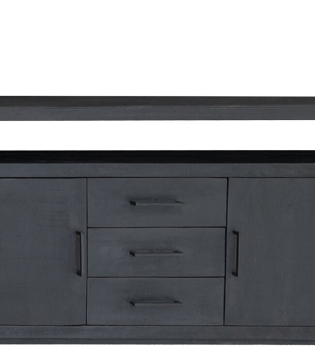 Livingfurn Jaxx TV-Meubel Zwart 3-Lade 2-Deurs 180x85x40cm