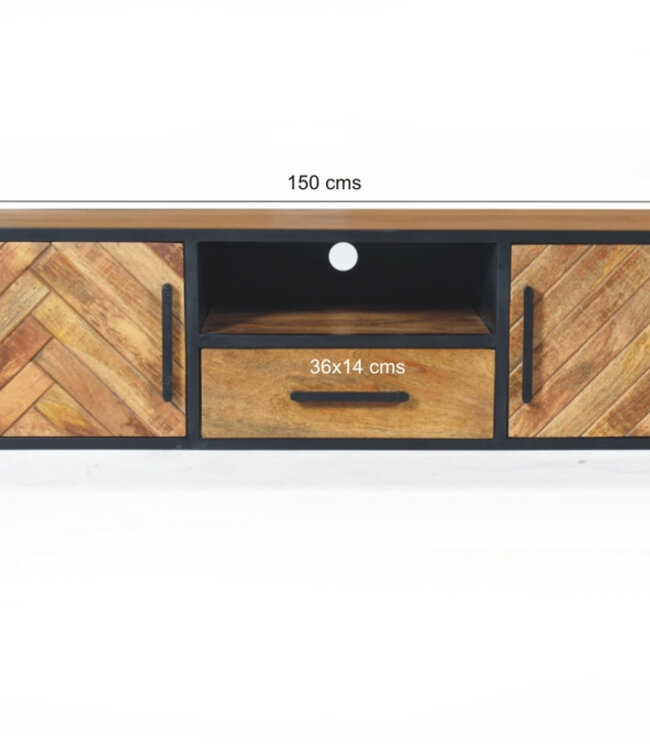 Livingfurn Brooklyn Tv-Meubel 150x45x40 cm Bruin