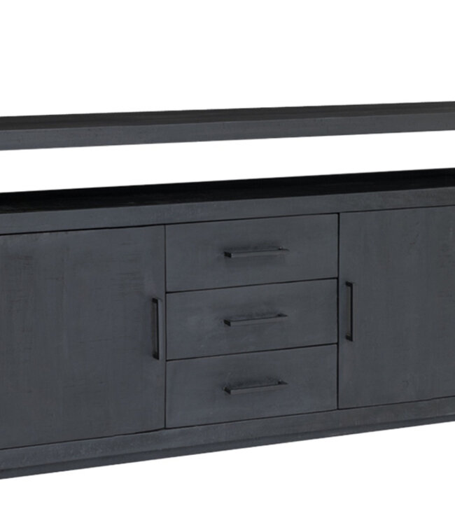 Livingfurn Jaxx TV-Meubel Zwart 3-Lade 2-Deurs 180x85x40cm