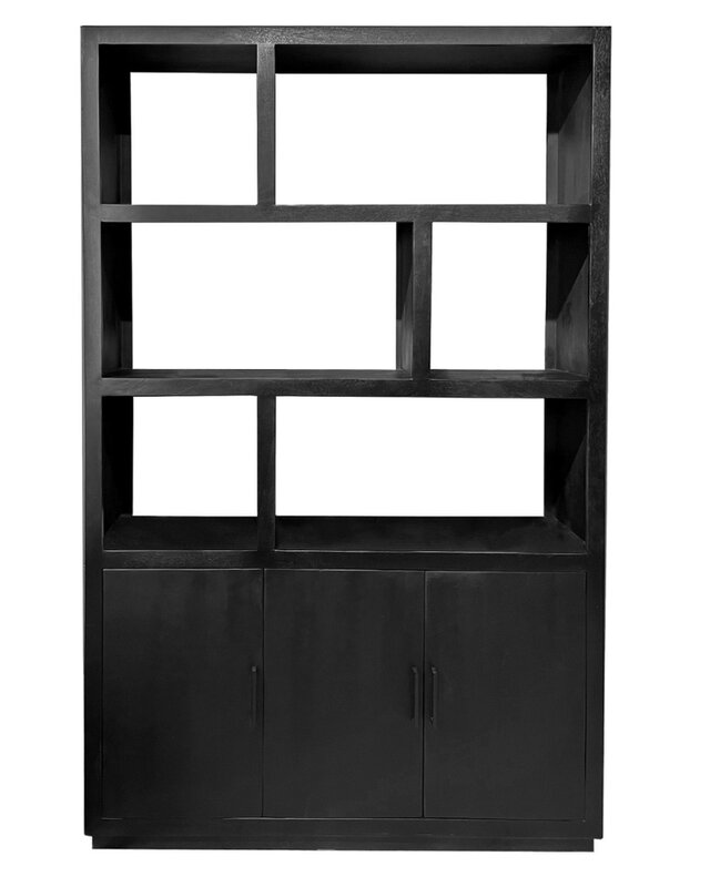 Livingfurn Jaxx Vakkenkast Zwart 230x145x50 cm