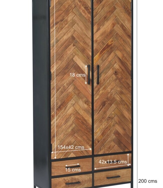 Livingfurn Brooklyn 2 lade Kast 200x90x40 cm