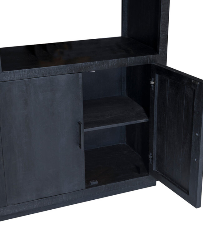 Livingfurn Jaxx Vakkenkast Zwart 230x145x50 cm