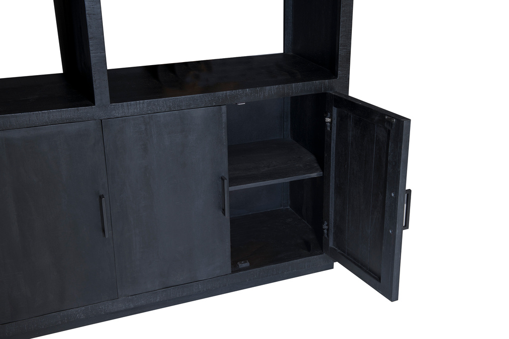 Livingfurn Jaxx Vakkenkast Zwart 230x145x50 cm