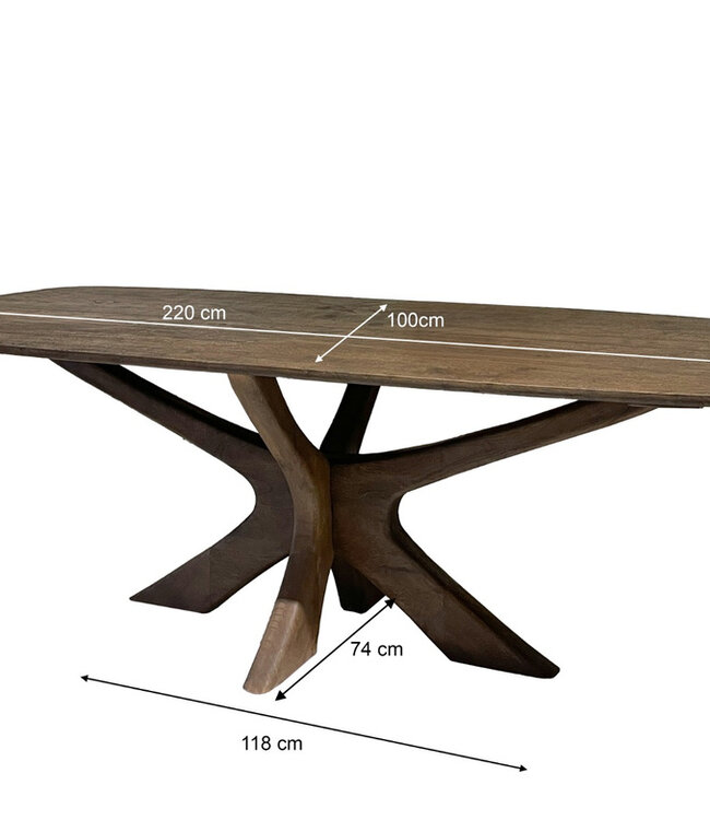 Brix Brix Eetkamertafel Hout Montreaux Bruin 220x100x76cm