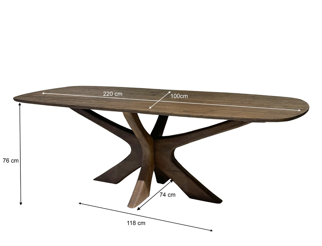 Brix Brix Eetkamertafel Hout Montreaux Bruin 220x100x76cm