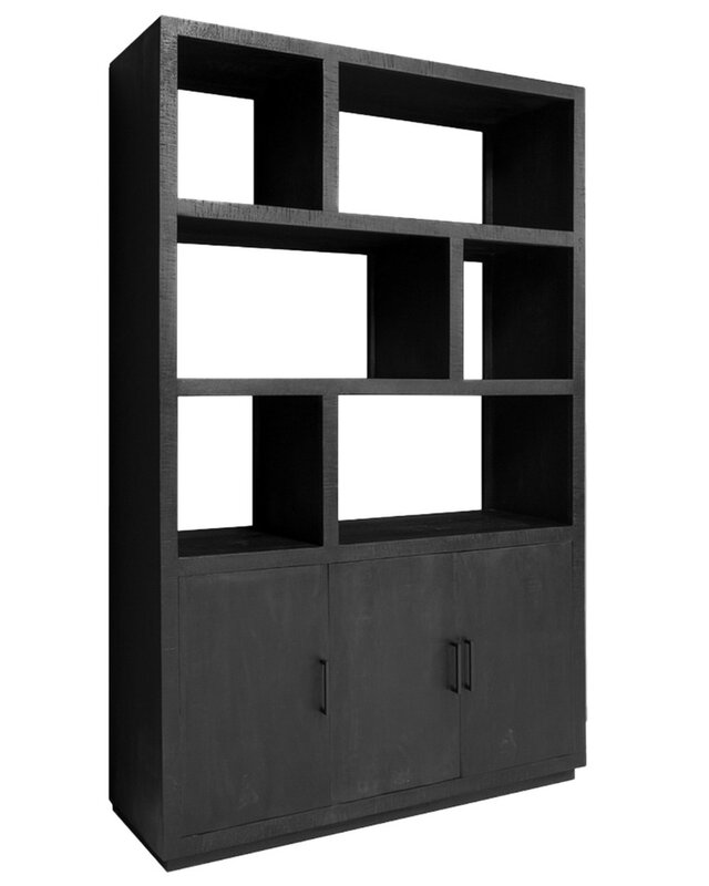 Livingfurn Jaxx Vakkenkast Zwart 230x145x50 cm