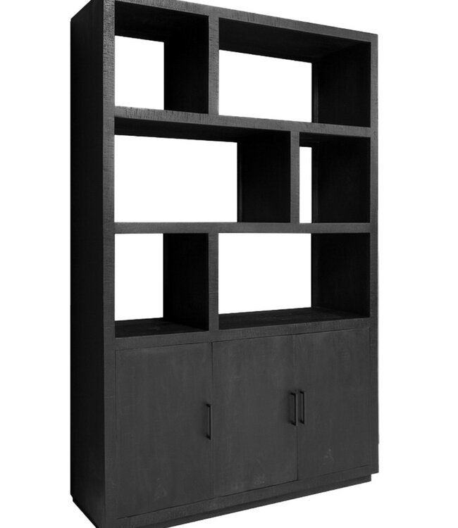 Livingfurn Jaxx Vakkenkast Zwart 230x145x50 cm