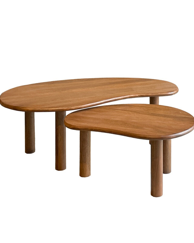 Livingfurn Nubi Salontafel Set Van 2 Stuks Organisch Bruin
