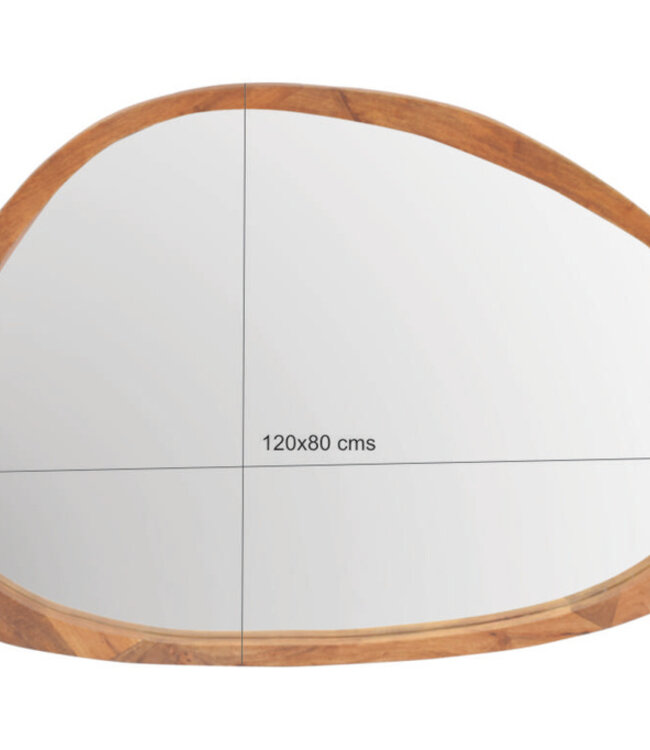 Brix Jaira Spiegel 120x80x4 Cm Olie Bruin Organisch