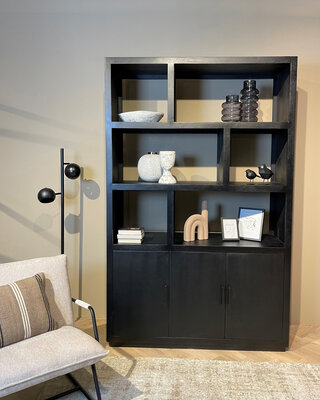 Livingfurn Jaxx Vakkenkast Zwart 230x145x50 cm