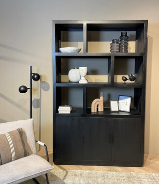 Livingfurn Jaxx Vakkenkast Zwart 230x145x50 cm