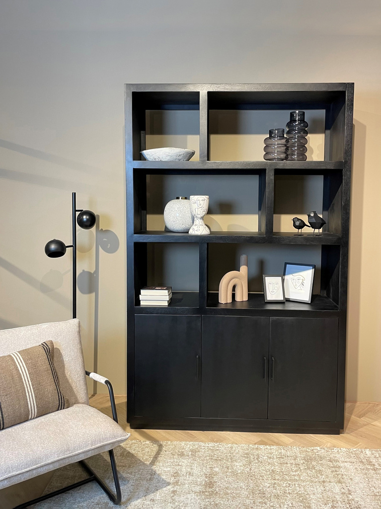 Livingfurn Jaxx Vakkenkast Zwart 230x145x50 cm