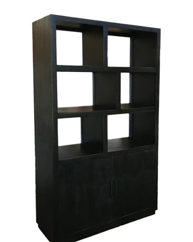 Livingfurn Jaxx Vakkenkast Zwart 200x120x45 cm