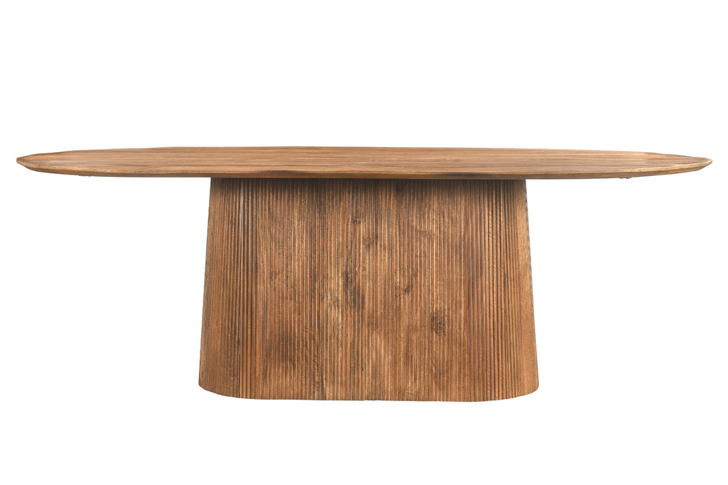 Livingfurn Salvator Eetkamertafel Organisch Ovaal Bruin 200x110x76cm