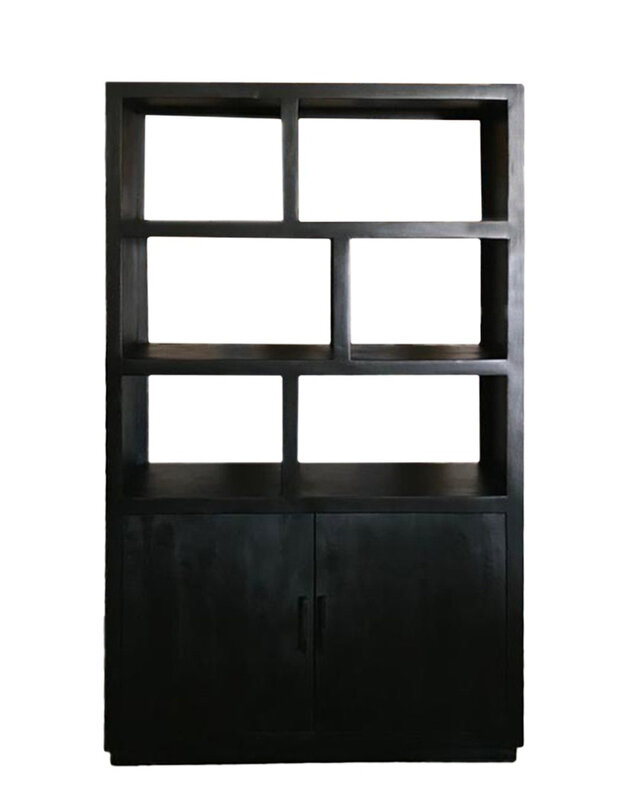 Livingfurn Jaxx Vakkenkast Zwart 200x120x45 cm