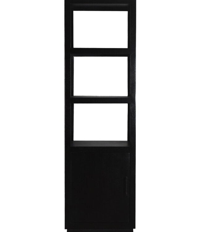 Livingfurn Jaxx Vakkenkast Zwart 3-Vaks 1-Deur 200x60x45cm