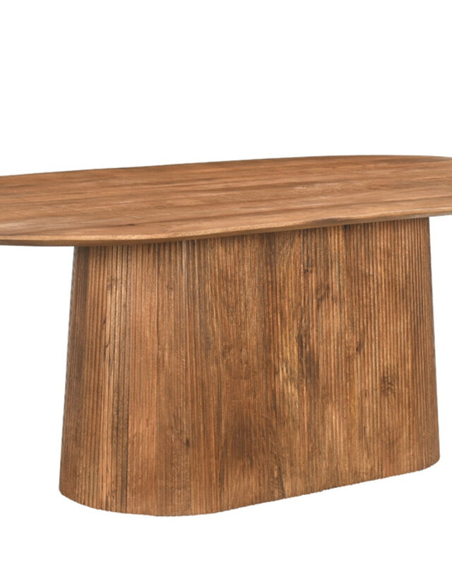 Livingfurn Salvator Eetkamertafel Organisch Ovaal Bruin 200x110x76cm