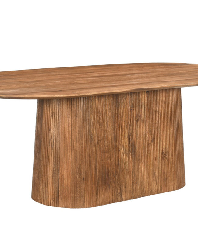 Livingfurn Salvator Eetkamertafel Organisch Ovaal Bruin 200x110x76cm