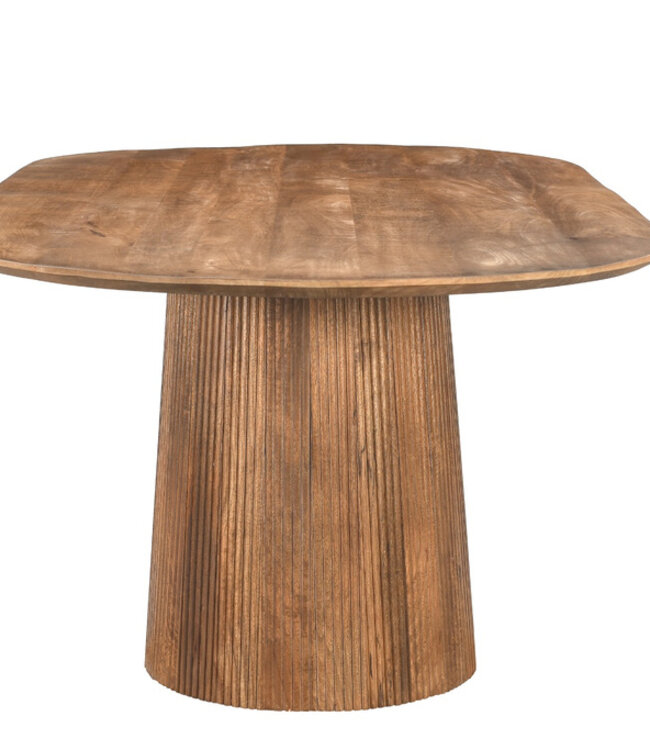 Livingfurn Salvator Eetkamertafel Organisch Ovaal Bruin 200x110x76cm