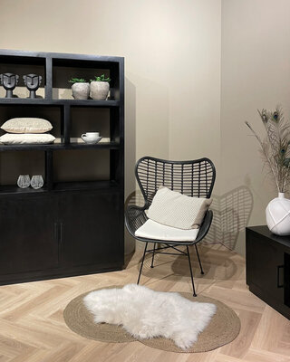 Livingfurn Jaxx Vakkenkast Zwart 200x120x45 cm