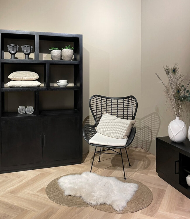 Livingfurn Jaxx Vakkenkast Zwart 200x120x45 cm