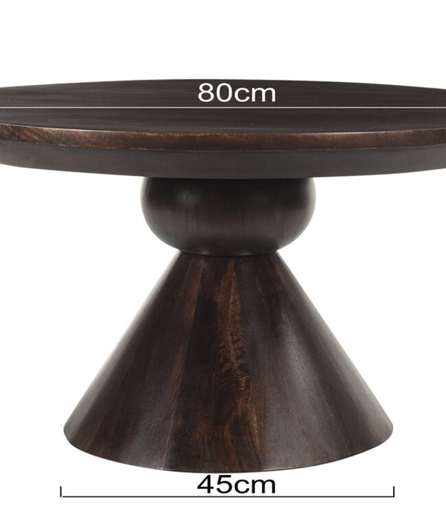 Brix Baltho Salontafel Walnoot H45 x D80 cm