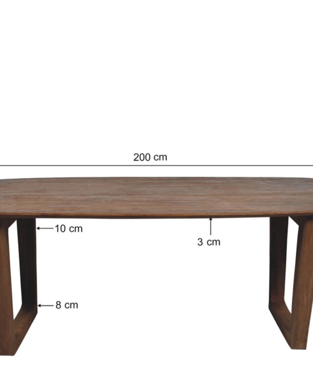 Livingfurn Cortez Eetkamertafel H76xB200xD100 cm