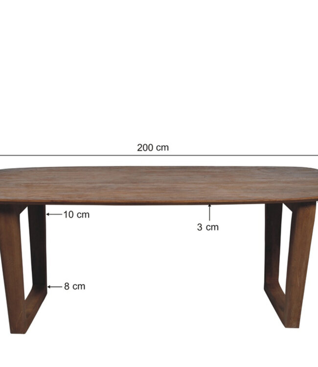 Livingfurn Cortez Eetkamertafel H76xB200xD100 cm