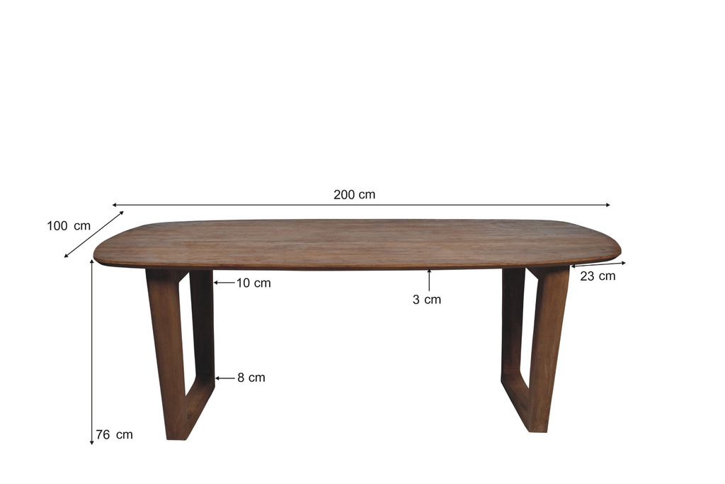 Livingfurn Cortez Eetkamertafel H76xB200xD100 cm