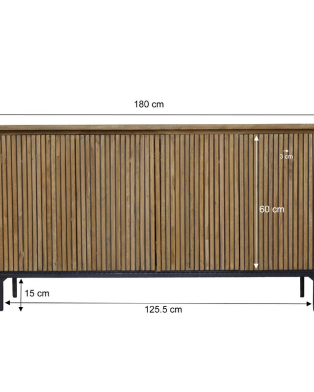 Livingfurn Lausanne Organisch TV-Meubel 2-Deurs 170x81x43cm