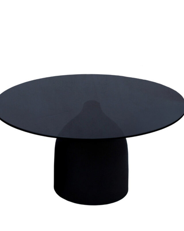 Brix Isa Rookglas Salontafel Rond Zwart 70x36x70 cm