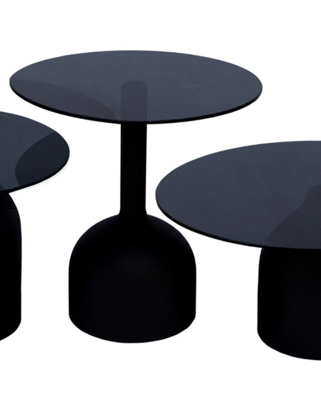 Brix Isa Rookglas Salontafel Rond Zwart 70x36x70 cm