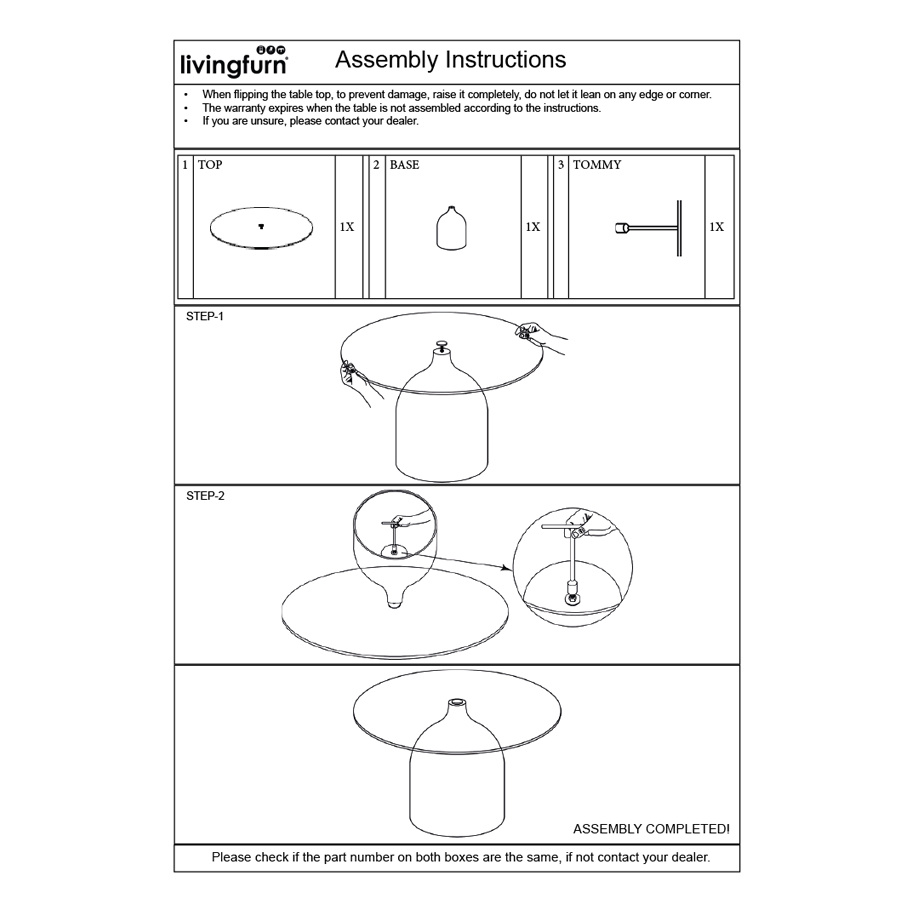 Brix Isa Rookglas Salontafel Rond Zwart 70x36x70 cm