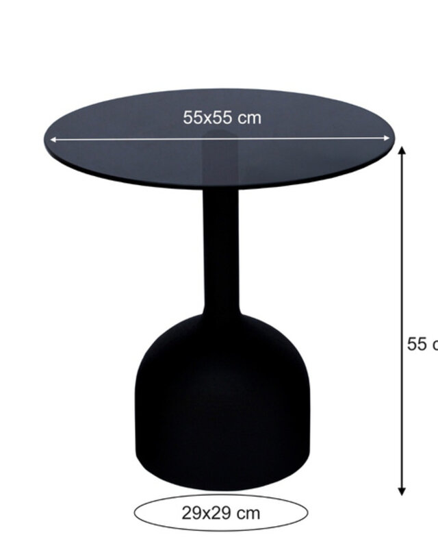 Brix Bijzettafel Isa Zwart 55 cm