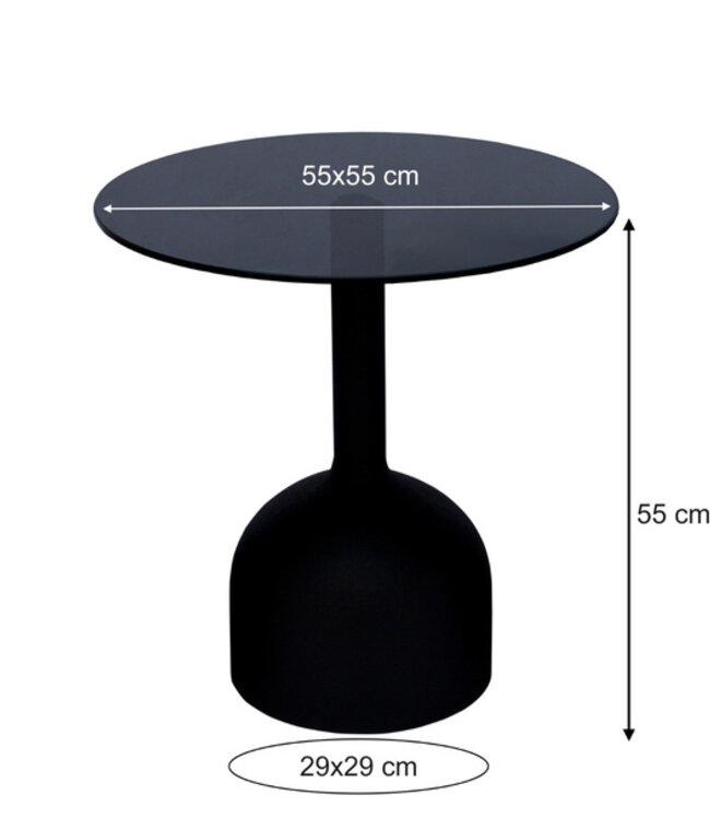 Brix Bijzettafel Isa Zwart 55 cm