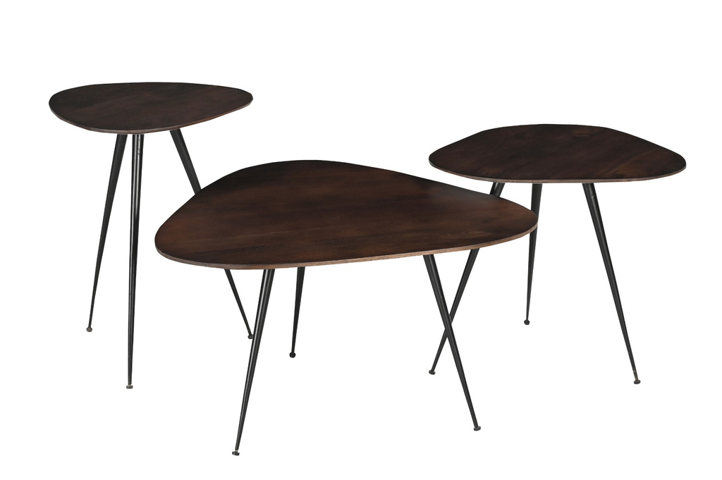 Brix Brix Loua Brown Tafel Setje Van 3 Stuks