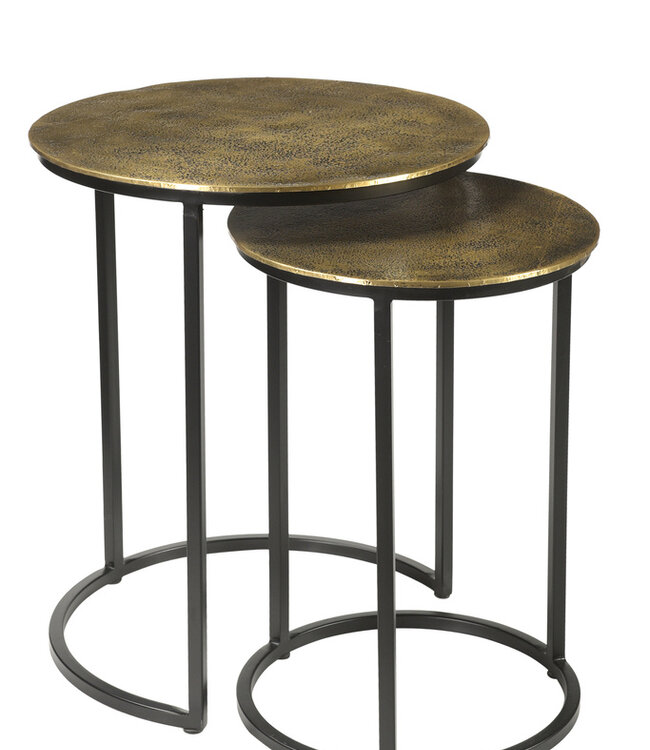 Livingfurn Gietijzeren Beau Salontafel Set Van 2 Goud