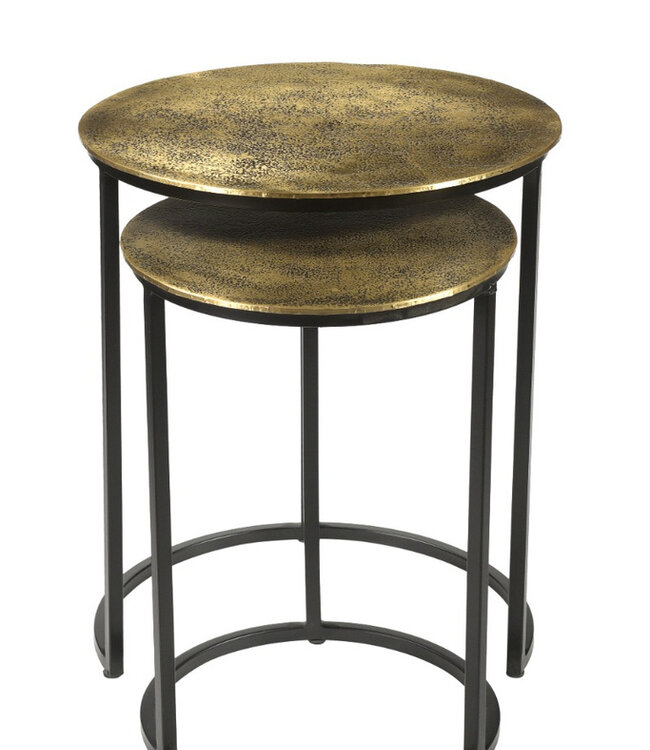 Livingfurn Gietijzeren Beau Salontafel Set Van 2 Goud