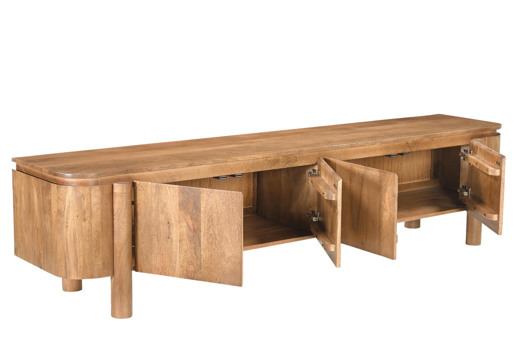 Livingfurn Salano Tv-Meubel 3-Deurs Bruin 210x50x43 cm