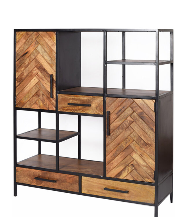 Livingfurn Brooklyn Vakkenkast Bruin 140x120x40 cm