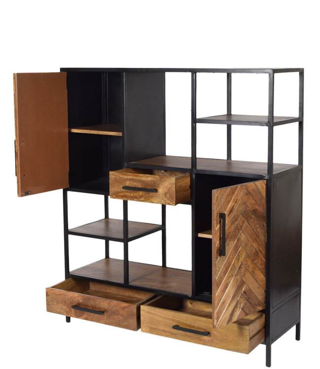 Livingfurn Brooklyn Vakkenkast Bruin 140x120x40 cm