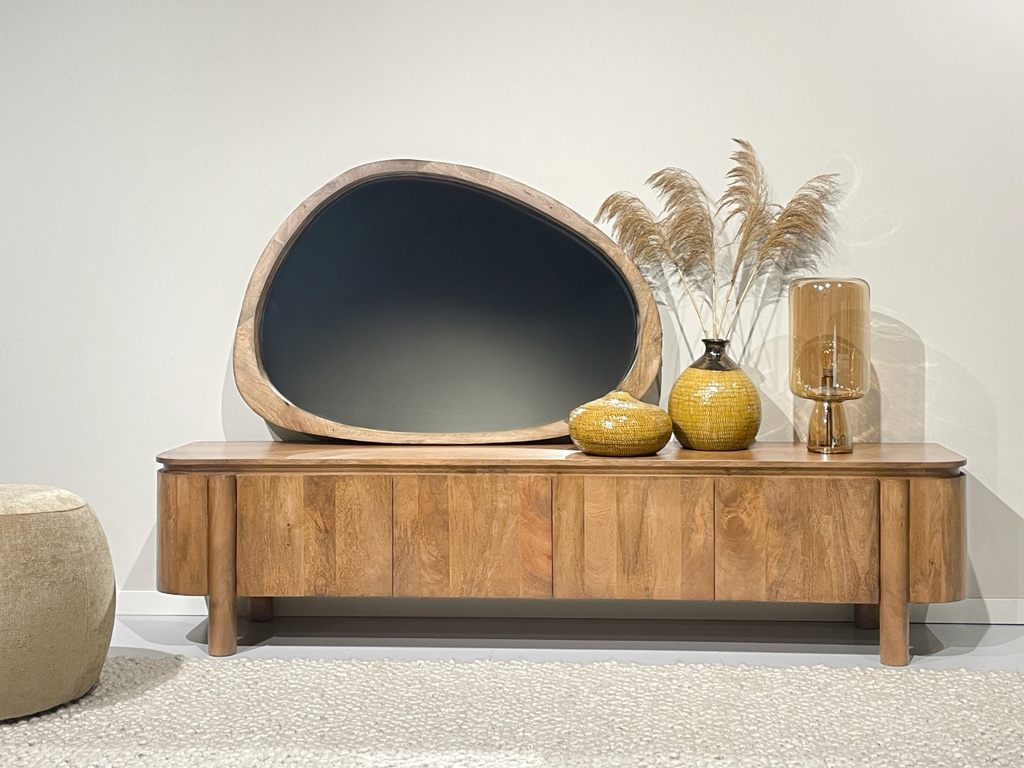 Livingfurn Salano Tv-Meubel 3-Deurs Bruin 210x50x43 cm