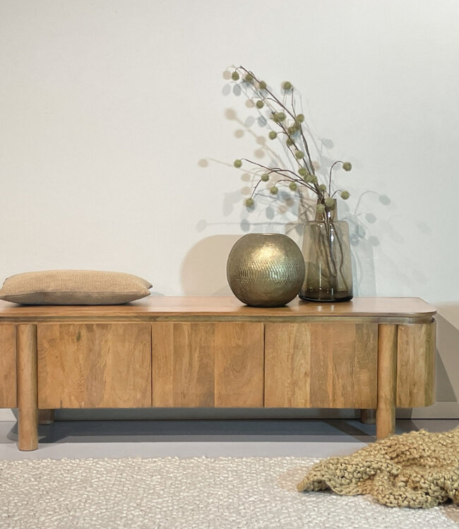 Livingfurn Salano Tv-Meubel Bruin 3-Deurs 170x50x40 cm