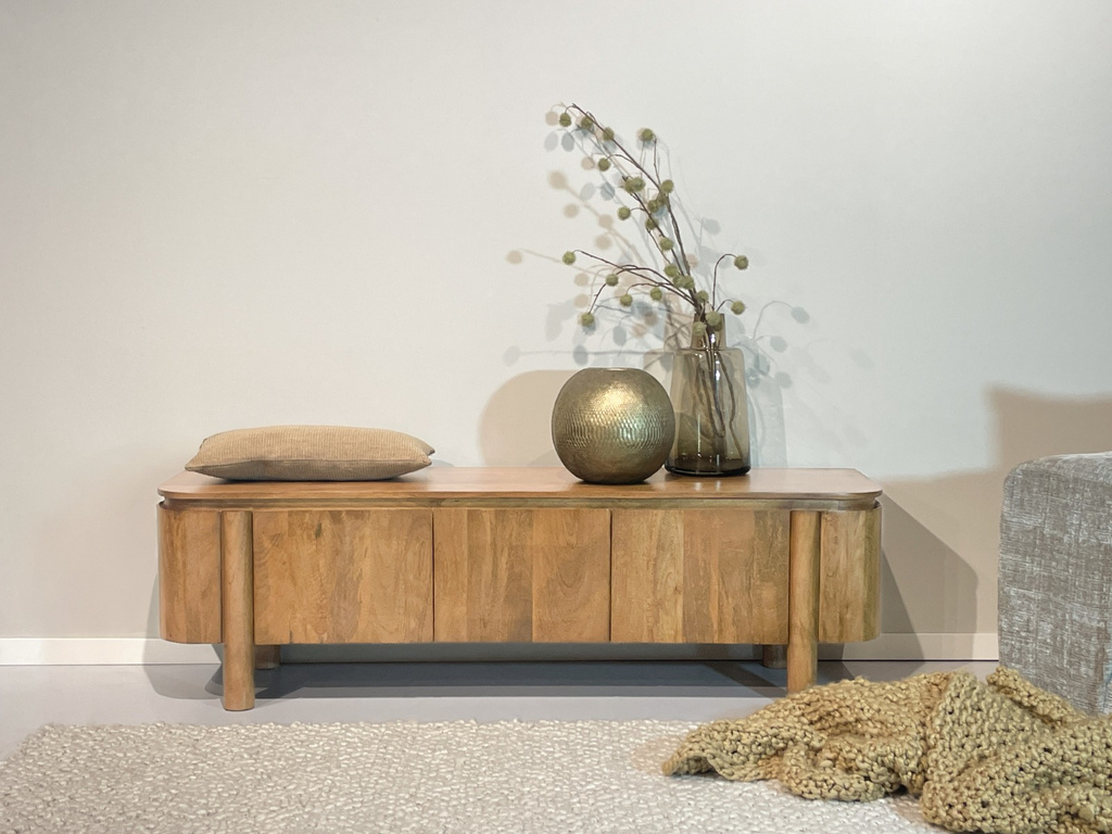 Livingfurn Salano Tv-Meubel Bruin 3-Deurs 170x50x40 cm