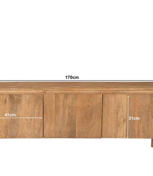 Livingfurn Salano Tv-Meubel Bruin 3-Deurs 170x50x40 cm