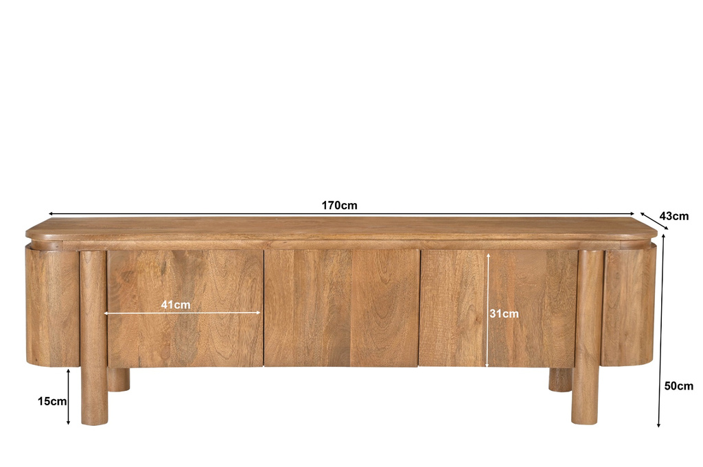 Livingfurn Salano Tv-Meubel Bruin 3-Deurs 170x50x40 cm