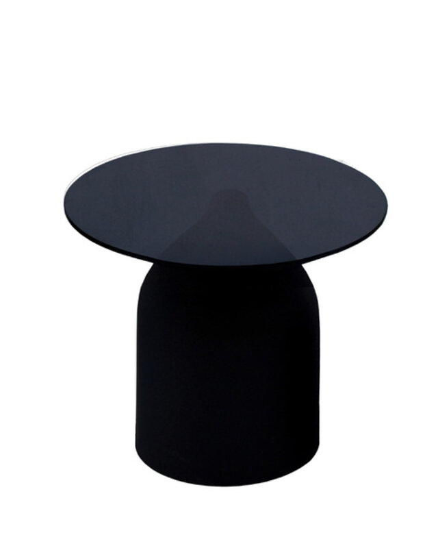 Brix Bijzettafel Rookglas Isa Zwart 50 x 45cm