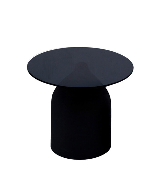 Brix Bijzettafel Rookglas Isa Zwart 50 x 45cm