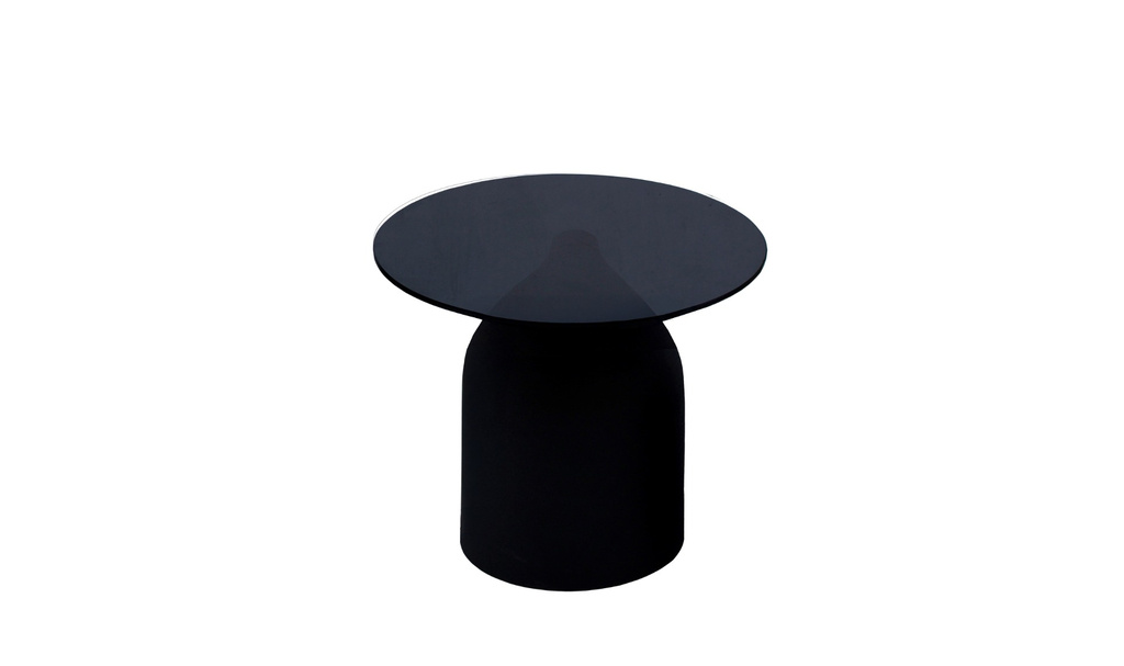 Brix Bijzettafel Rookglas Isa Zwart 50 x 45cm