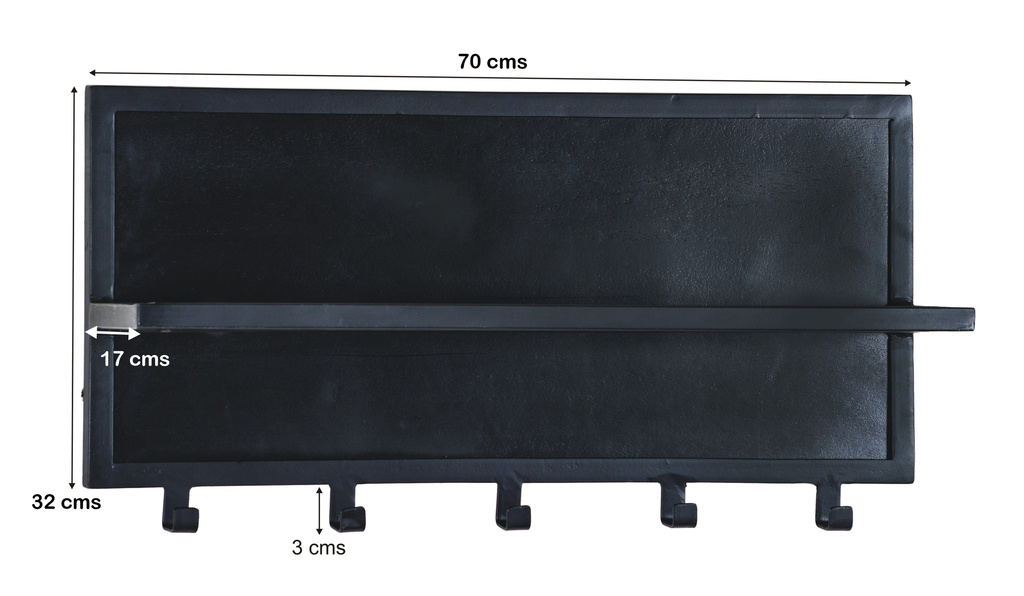 Brix Kapstok Caro Metaal 70x37x17 Cm Zwart